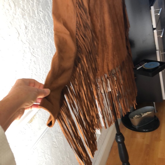 Vintage jacket boho bohemian coat, Hippie suede style fringes size S NEW - Picture 5 of 9